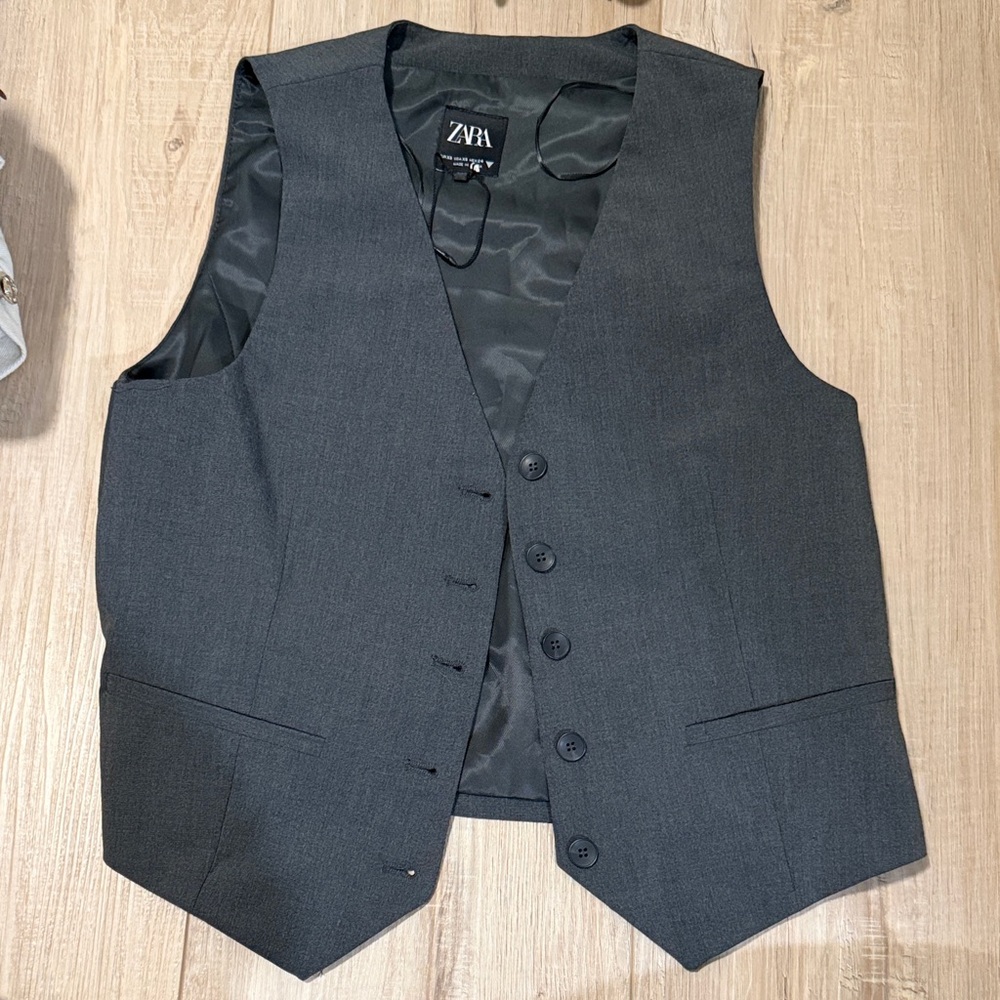 Zara womens Charcoal Suit Vest